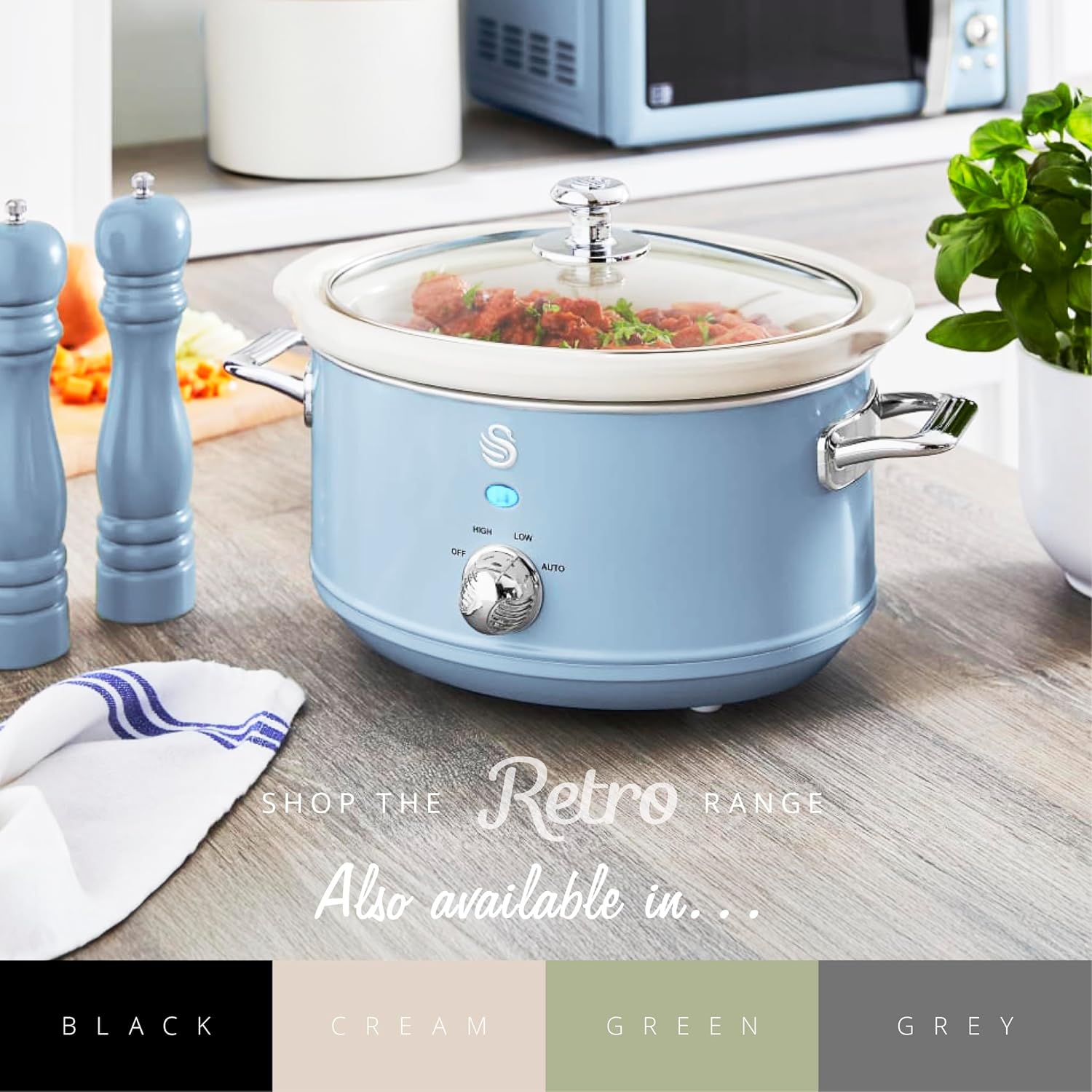 Thumbnail 5 de Swan SF17021BLN Retro Slow Cooker 3.5L