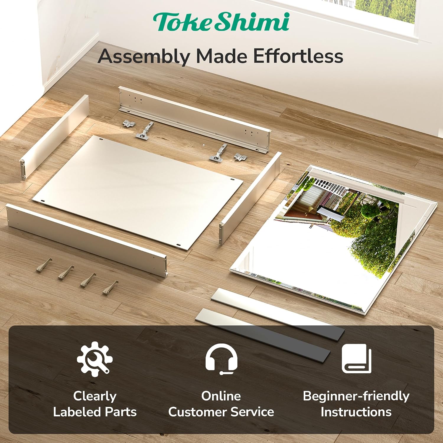 Detalle de TokeShimi 14 x 18 Recessed Medicine Cabinet with Mirror