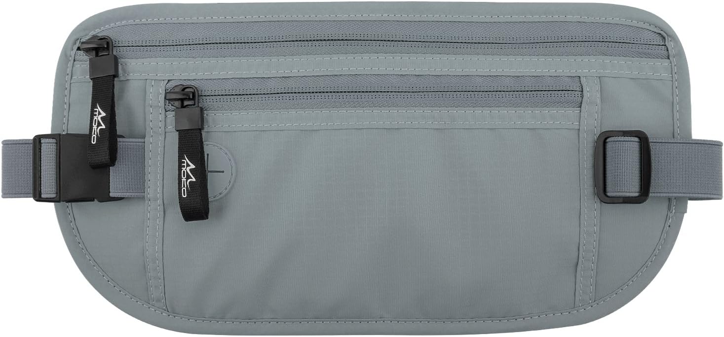 Thumbnail 3 de MoKo Secure Money Belt for Travel (RFID Block) – Grey hidden under-clothes wallet