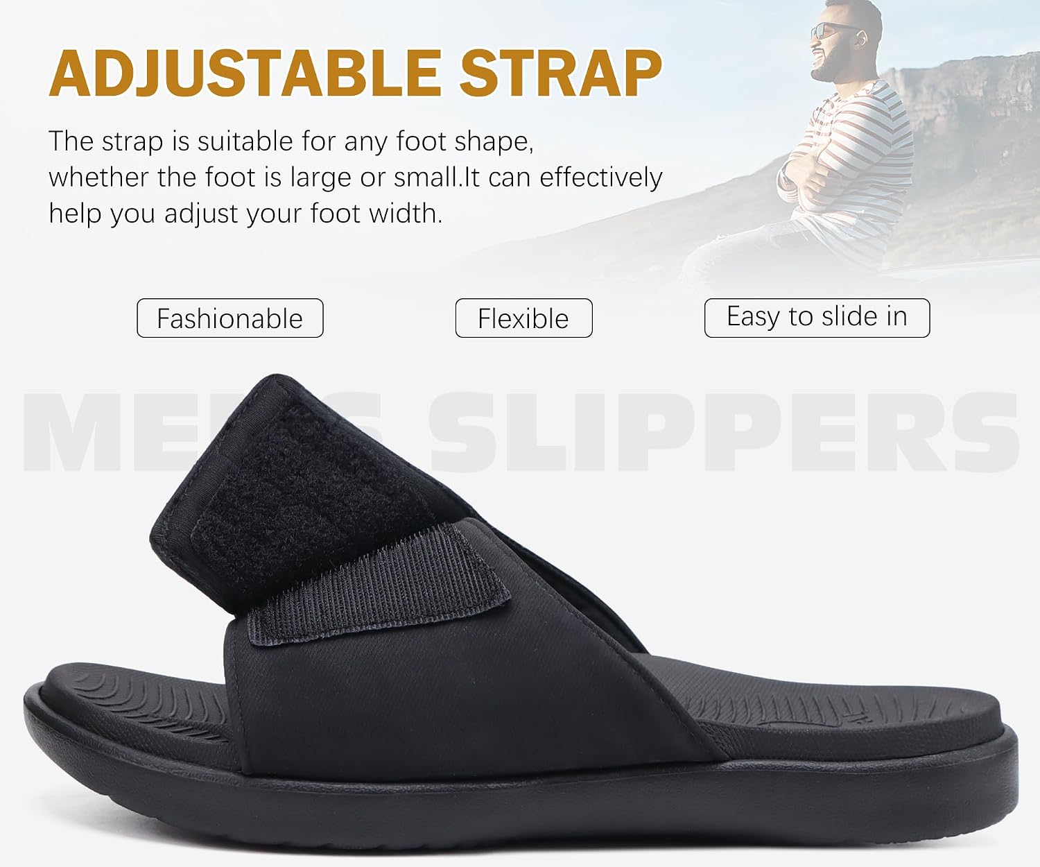 Detalle de ONCAI Men's Sandals with Adjustable Straps and Orthotic Arch Support