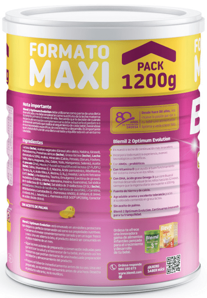 Detalle 2 de Blemil Optimum Evolution 2 Leche Continuación 4x1200 g