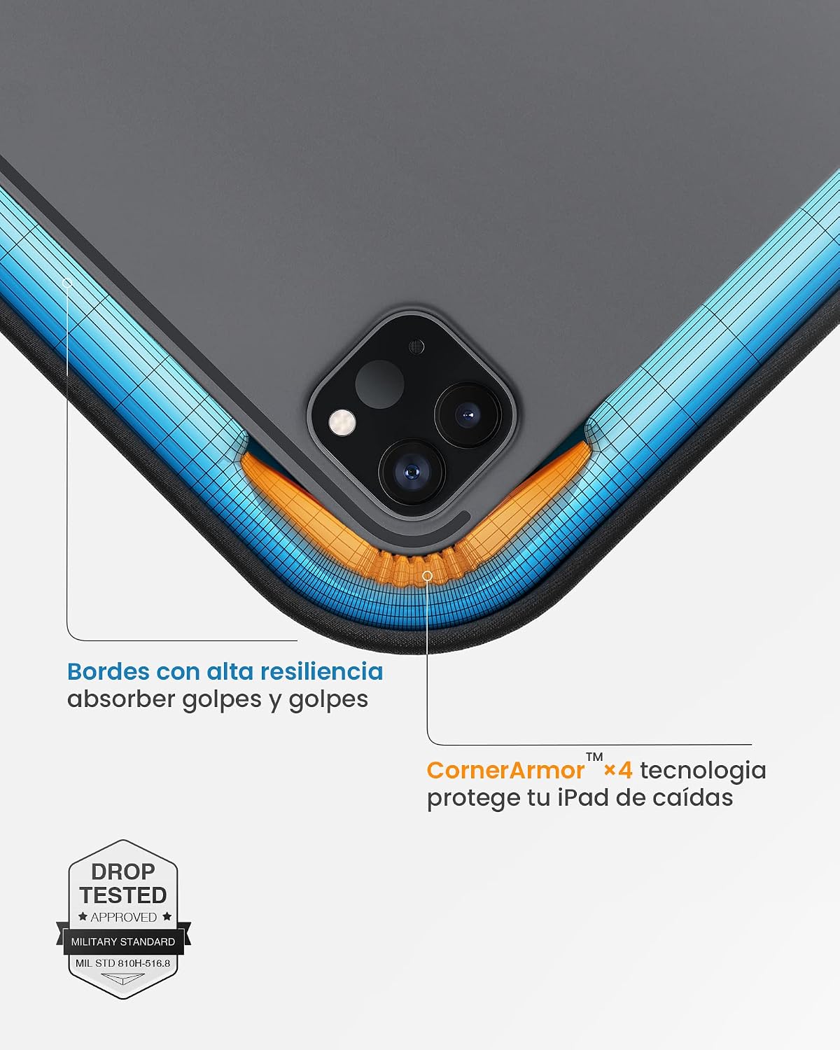 Detalle de tomtoc 360° Funda para Tablet de 13" con Compartimentos