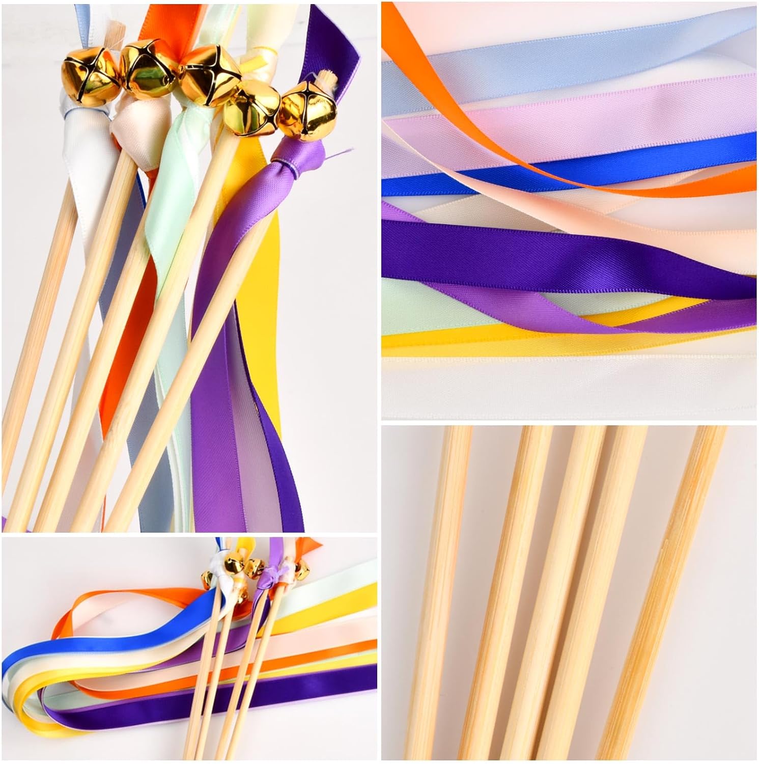 Thumbnail 3 de Wedding Party Ribbon Wands mit Glocke – 30 Band-„Zauberstäbe“ für Hochzeit, Geburtstag & Party