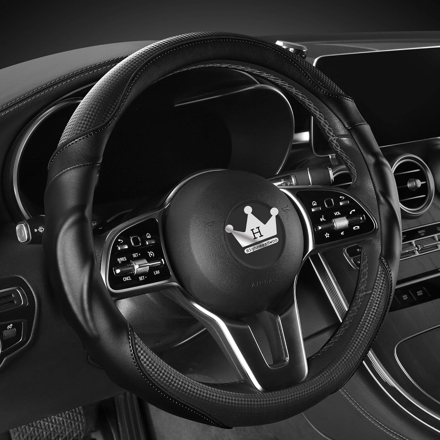 Detalle 2 de HighnessHwoo 3D Steering Wheel Cover 37-38cm