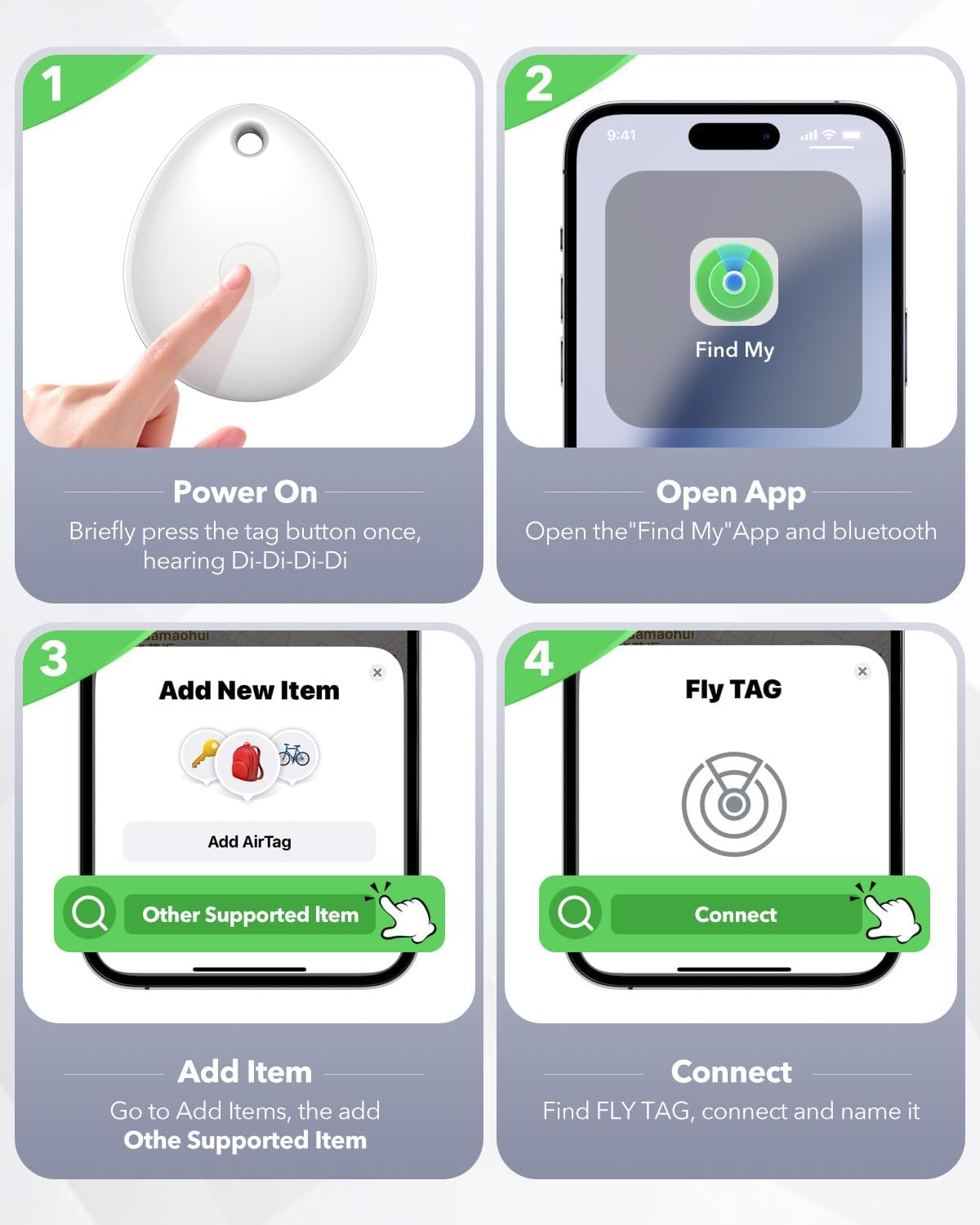 Thumbnail 5 de Air Tracker Tags 4-Pack for Apple Find My 40m