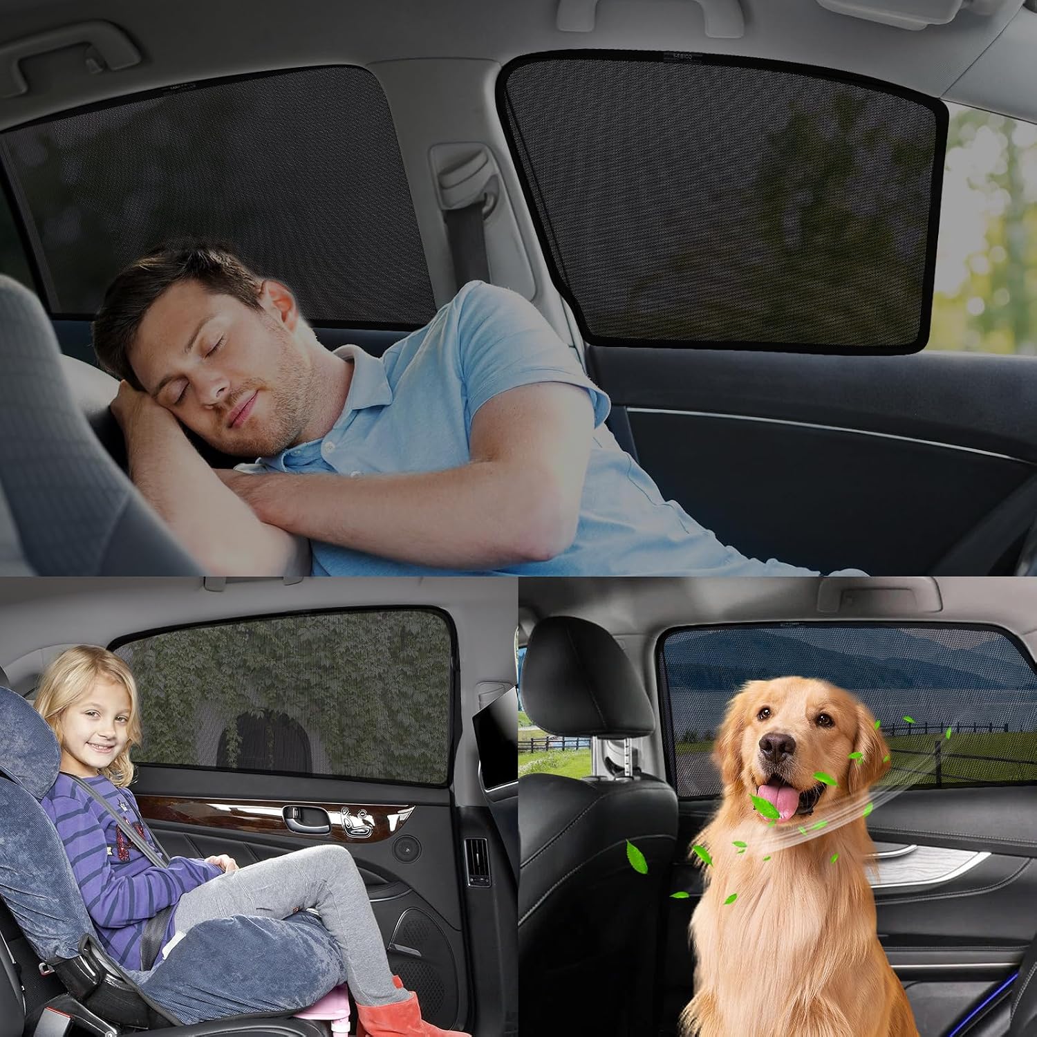 Thumbnail 4 de XCBYT Sonnenschutz Auto für VW Golf 7 (2013–2020) – 4er Set, Verdunkelung, atmungsaktiv, magnetisch