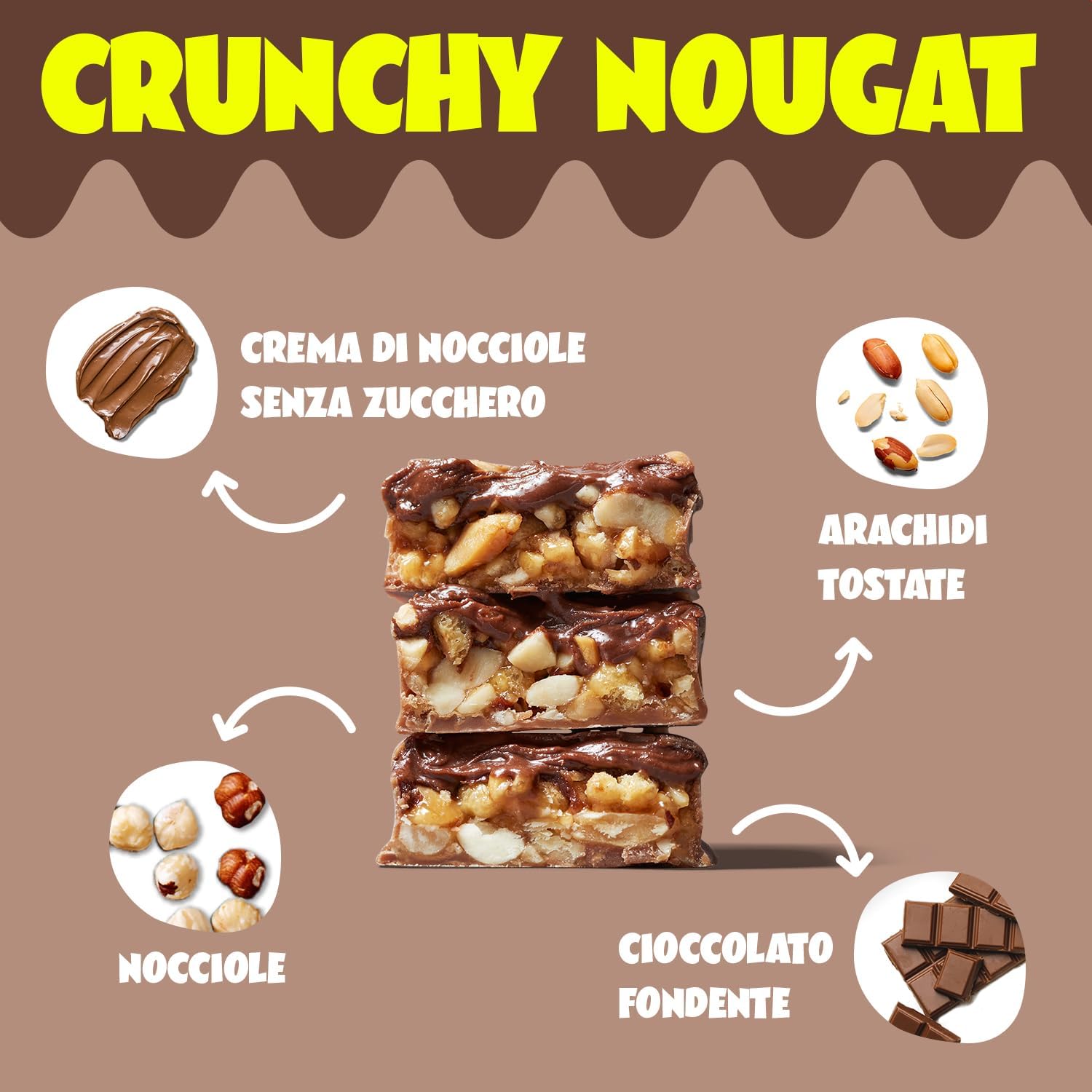 Thumbnail 2 de AHEAD Barrette Keto Vegane – Crunchy Nougat, 16 x 35 g: snack chetogenico senza zuccheri