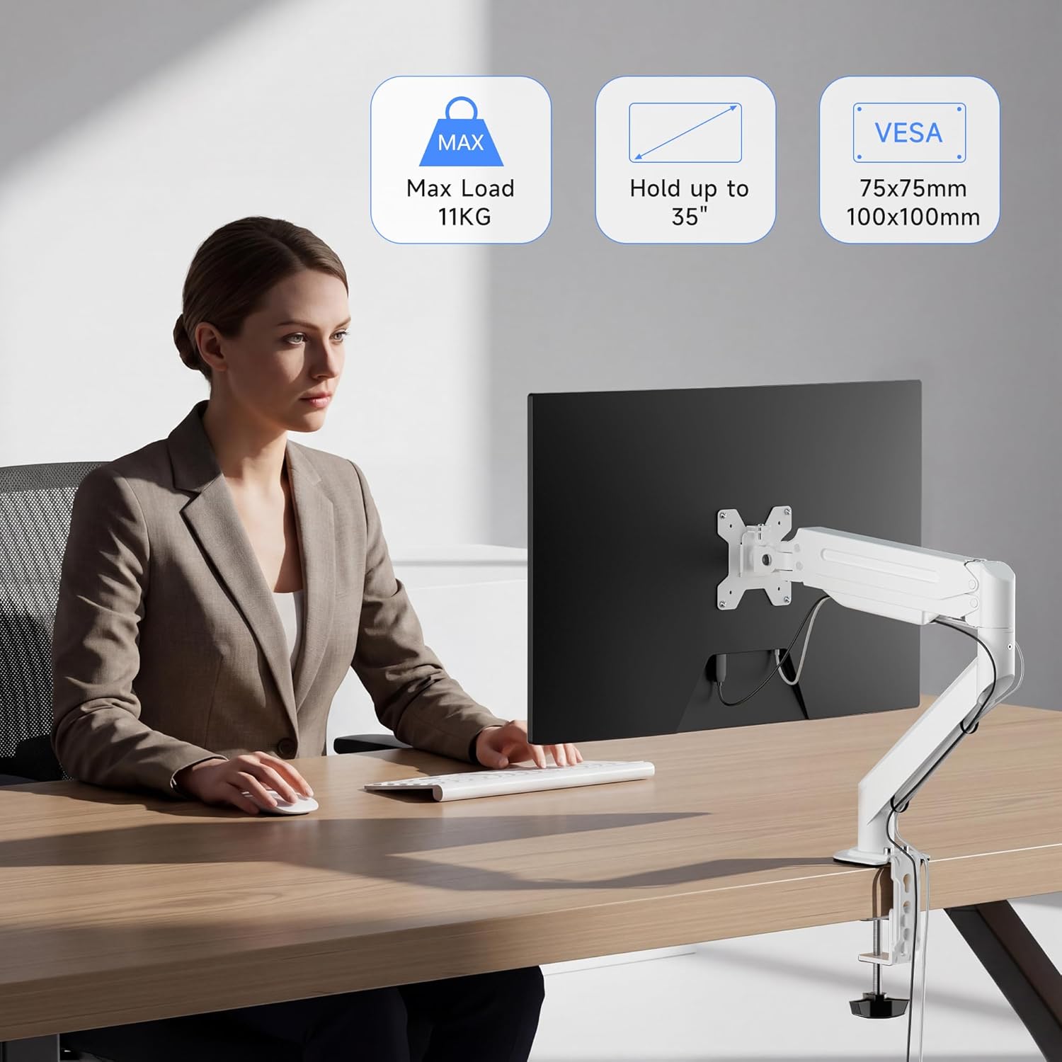 Detalle 2 de Suptek single monitor arm up to 6kg VESA