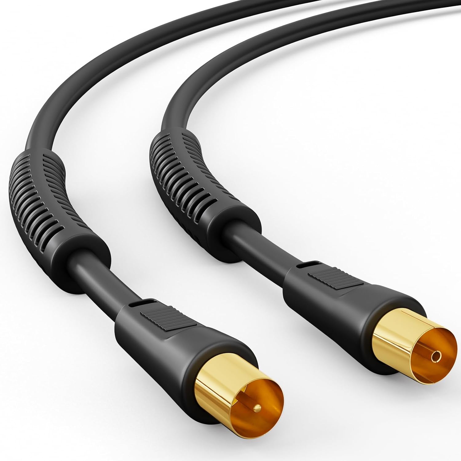 Detalle de HB-DIGITAL TV-Antennenkabel 20 m – Koaxialkabel für UHD/4K/8K mit Mantelstromfilter und vergoldeten Steckern