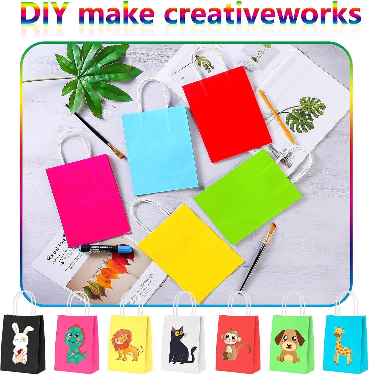 Thumbnail 3 de Ywinler 24 Pieces Paper Gift Bags 22x8x16cm