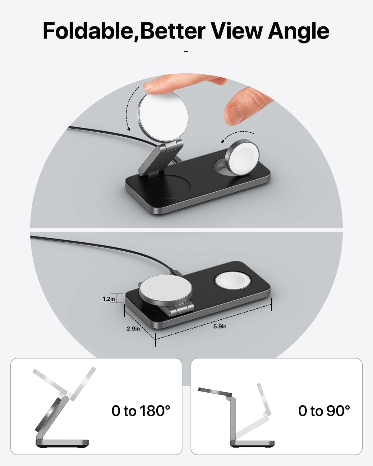 Thumbnail 3 de Caricatore wireless 3 in 1 con Mag-Safe per iPhone, Apple Watch e AirPods Pro