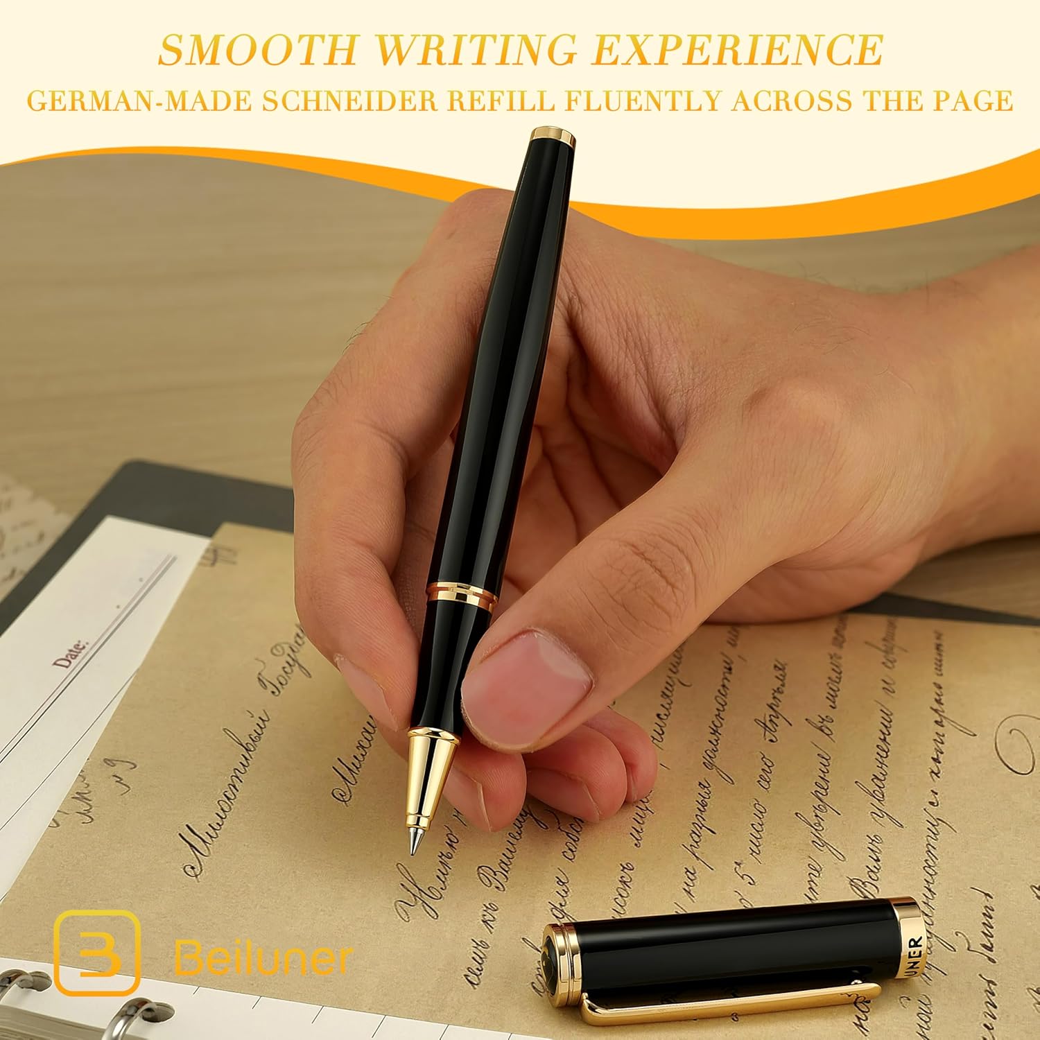 Thumbnail 6 de BEILUNER Penna Rollerball Lusso 24K ✒️