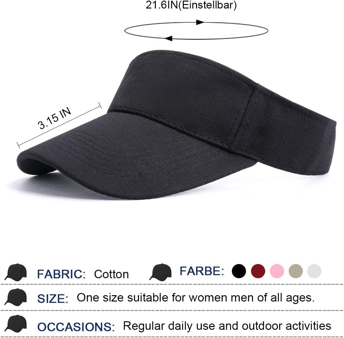 Thumbnail 2 de BLURBE Sun Visor Cap for Women with Ponytail Hole – Lightweight Adjustable Twill Visor