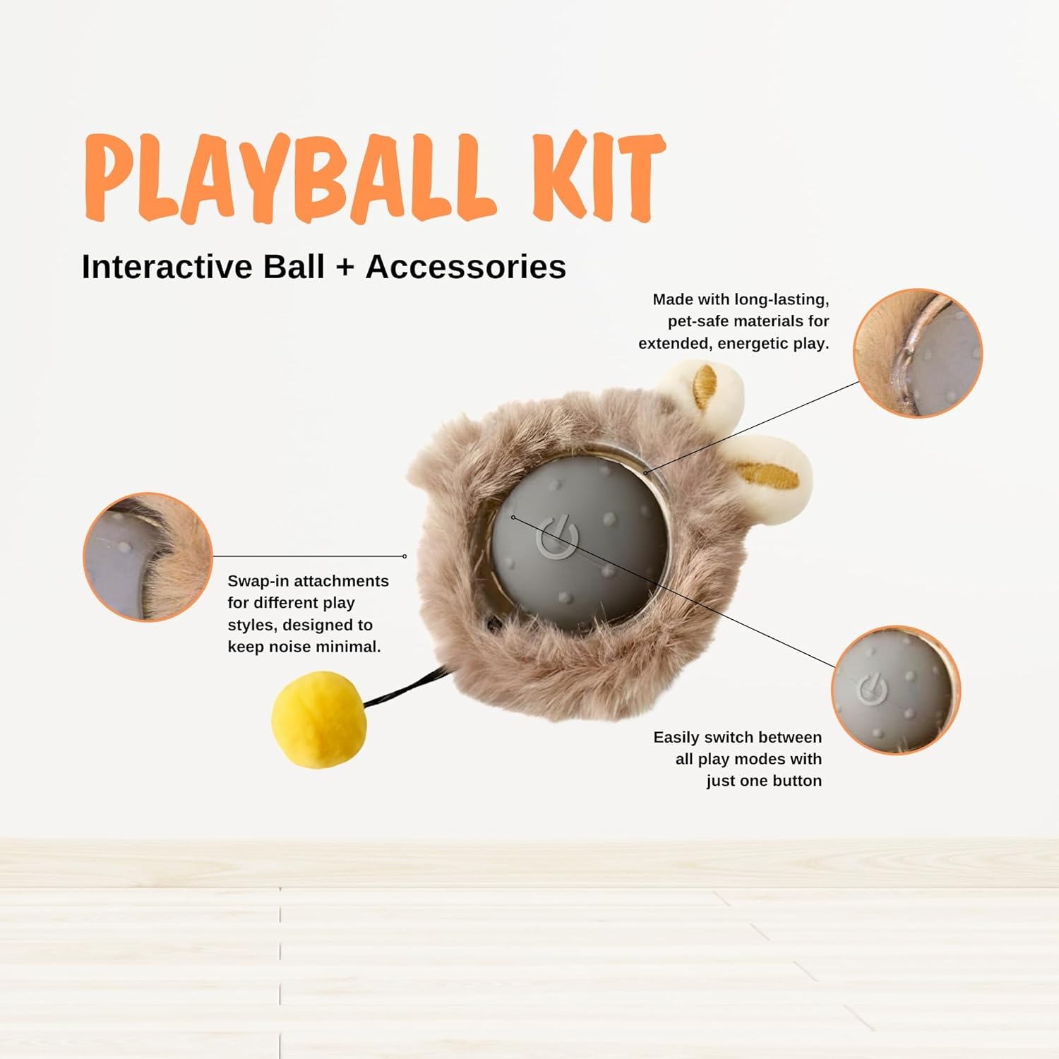 Thumbnail 4 de Hubspace Interactive Cat Toys for Indoor Cats: Automatic Moving Plush Ball with Bird Chirping