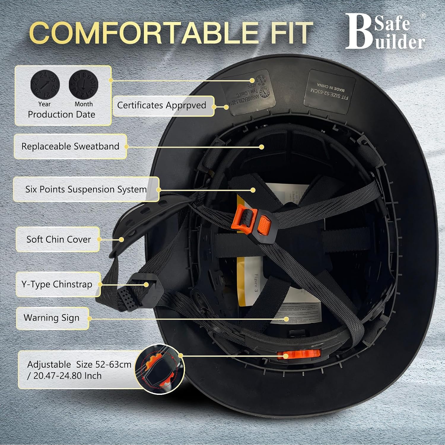 Detalle de SAFEBUILDER Full-Brim Hard Hat WB-1