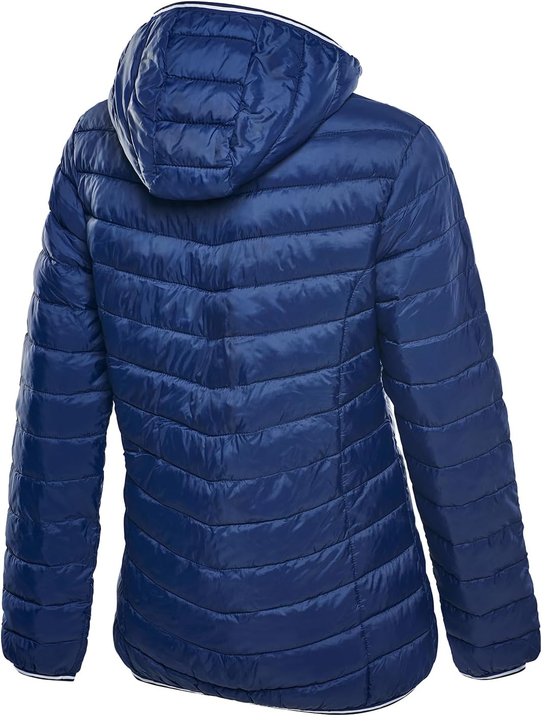 Detalle de Veste matelassée à capuche Black Crevice pour femme — légère, chaude et coupe-vent, impermeable