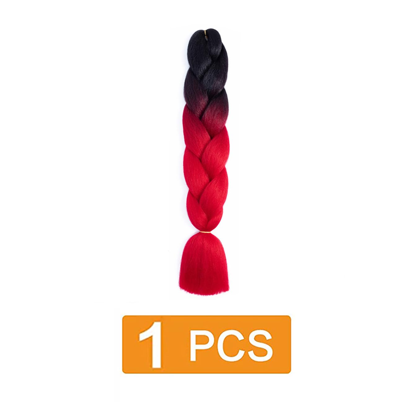 Detalle de Prinfantasy Extensions Clip-In Jumbo Braid – 24 Zoll, Weinrot, 100 g