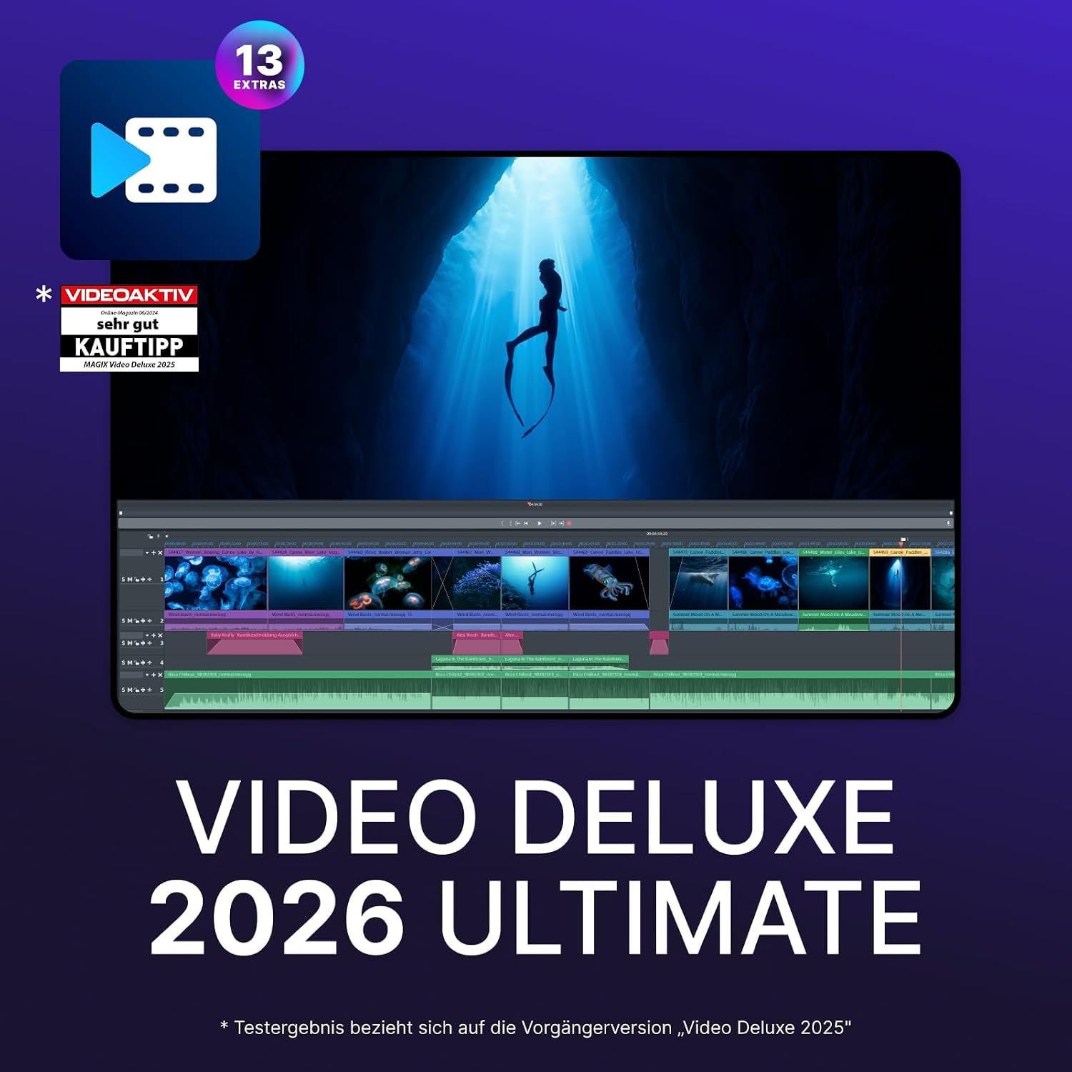 MAGIX Video deluxe Ultimate 2026 – Videobearbeitung für Windows 10/11, 2 Geräte, deutsch entwickelt