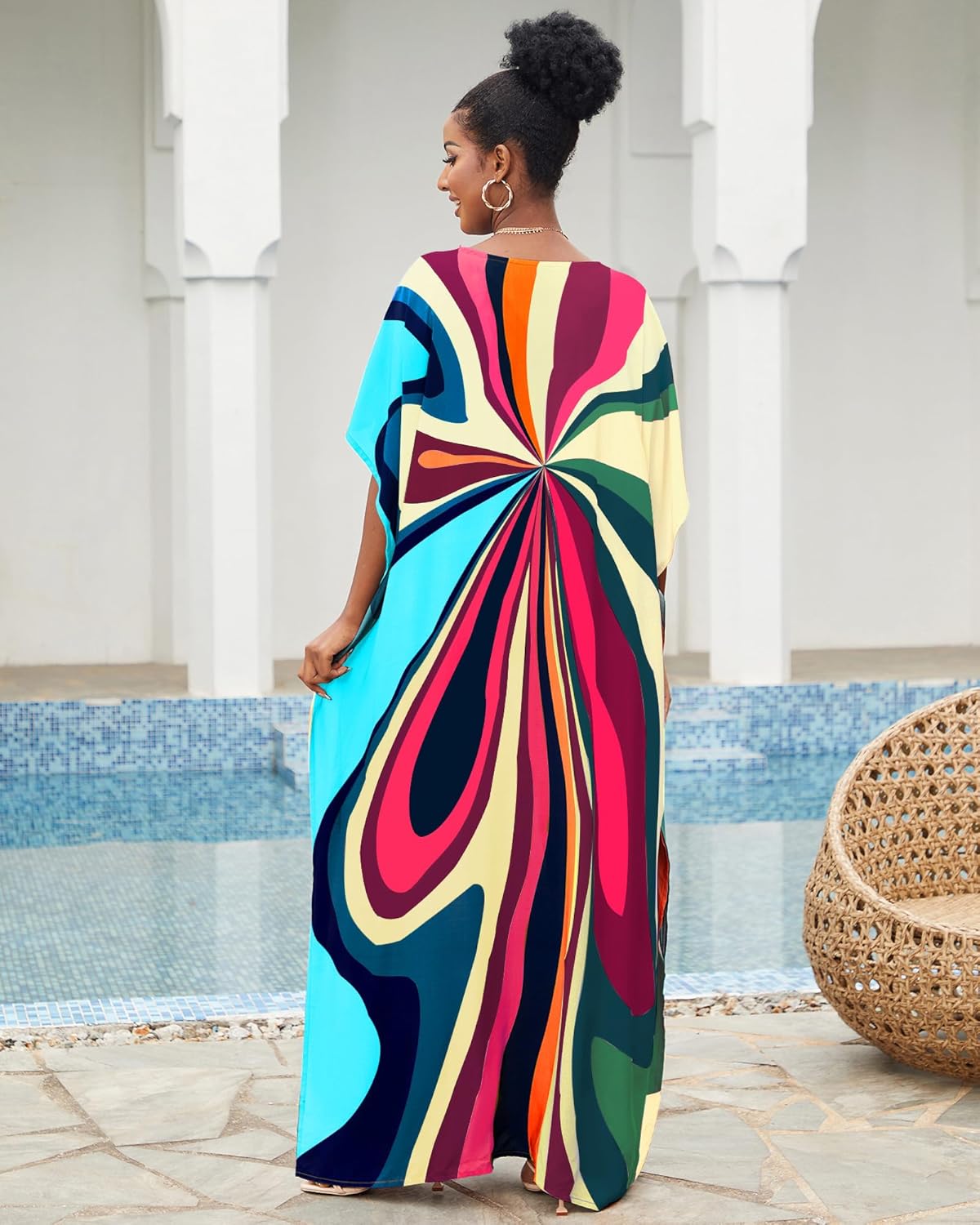 Thumbnail 4 de Women’s loose colourful beach cover-up kaftan dress (plus size) – Bsubseach