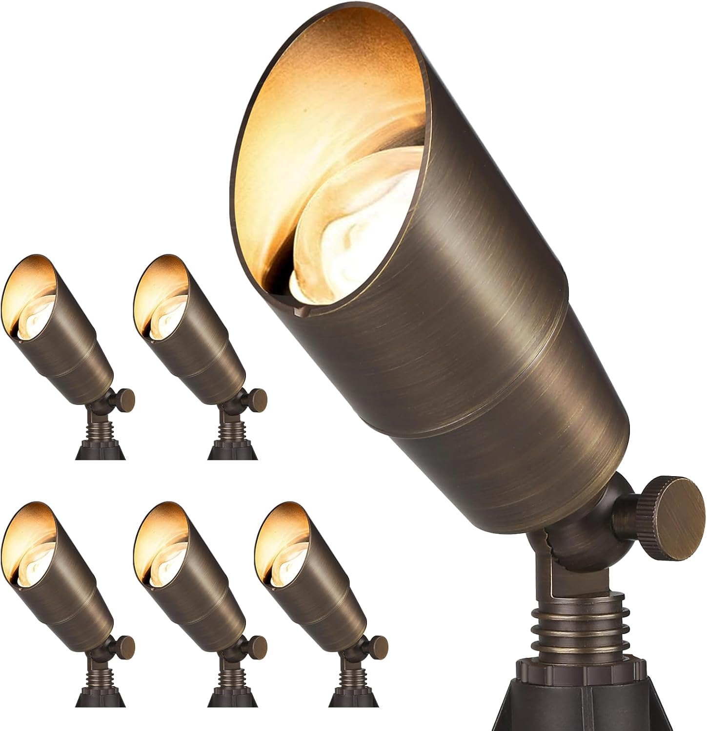 Detalle de Gardencoin 3C-5230 Brass Landscape Spotlights, 12V Bronze, 6-Pack