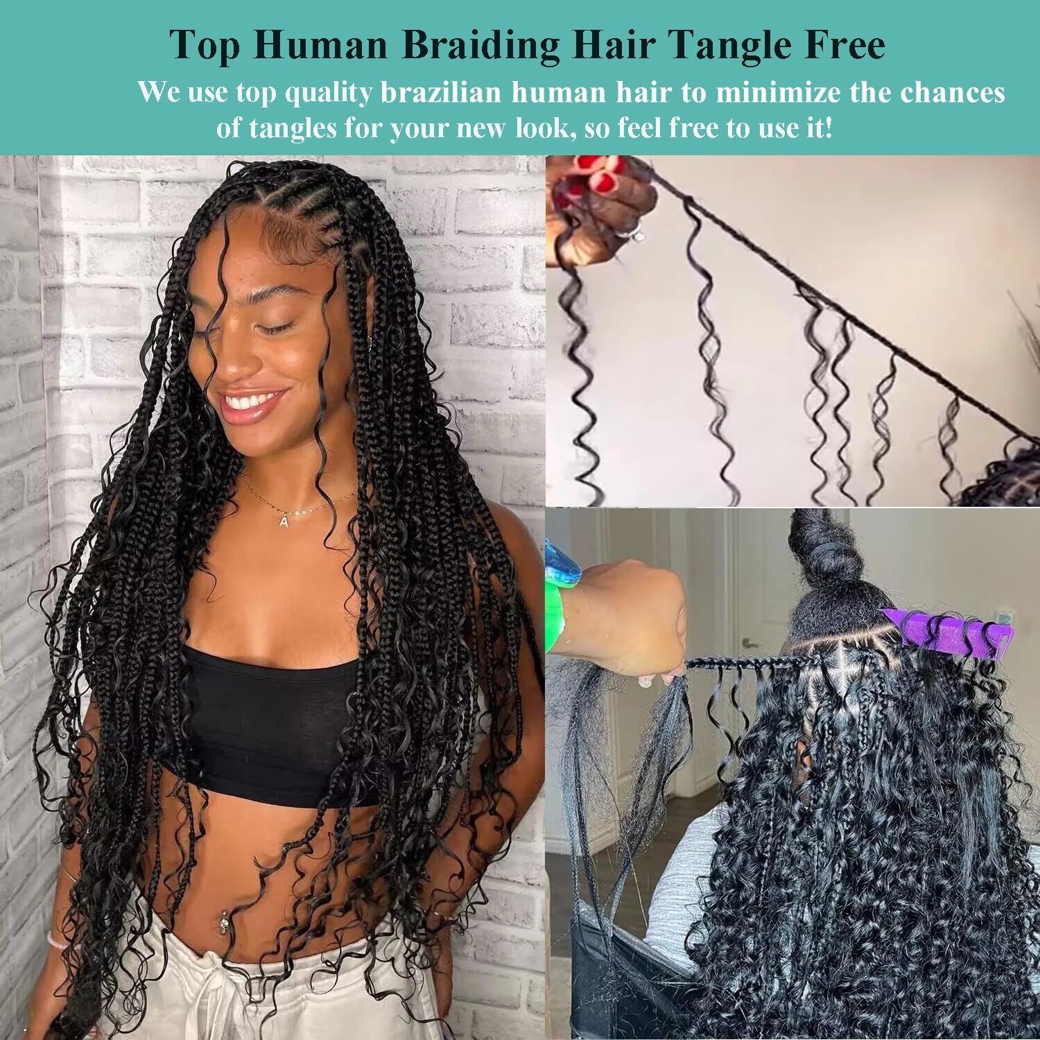 Detalle de Human Braiding Hair 20 Inch 💇♀