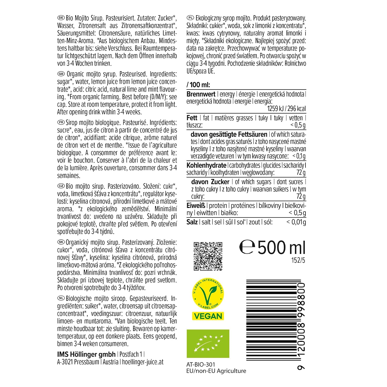 Thumbnail 6 de Höllinger Mojito Bio Cocktailsirup vegan 3x500 ml 🥤