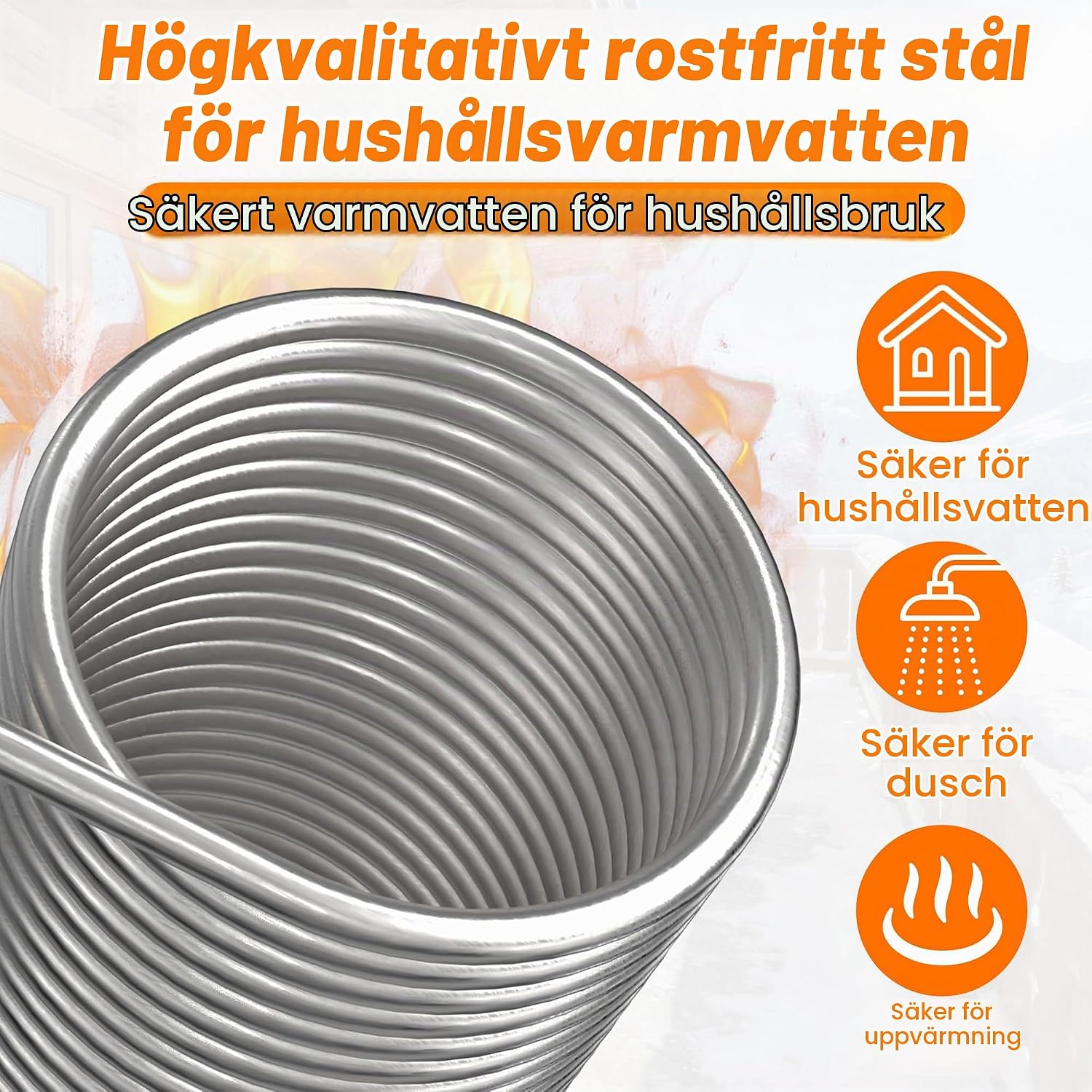 Detalle 2 de LZQ rökrörsvärmeväxlare i rostfritt stål med 15,5 cm innermått