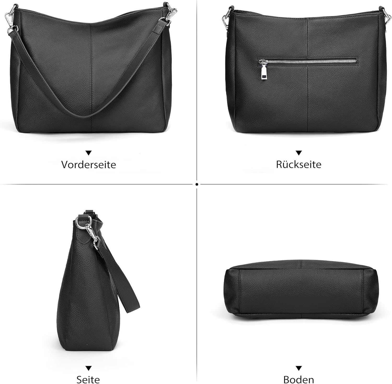 Thumbnail 6 de befen Damen Handtasche aus echtem Leder – Henkeltasche/Shopper im Hobo-Stil