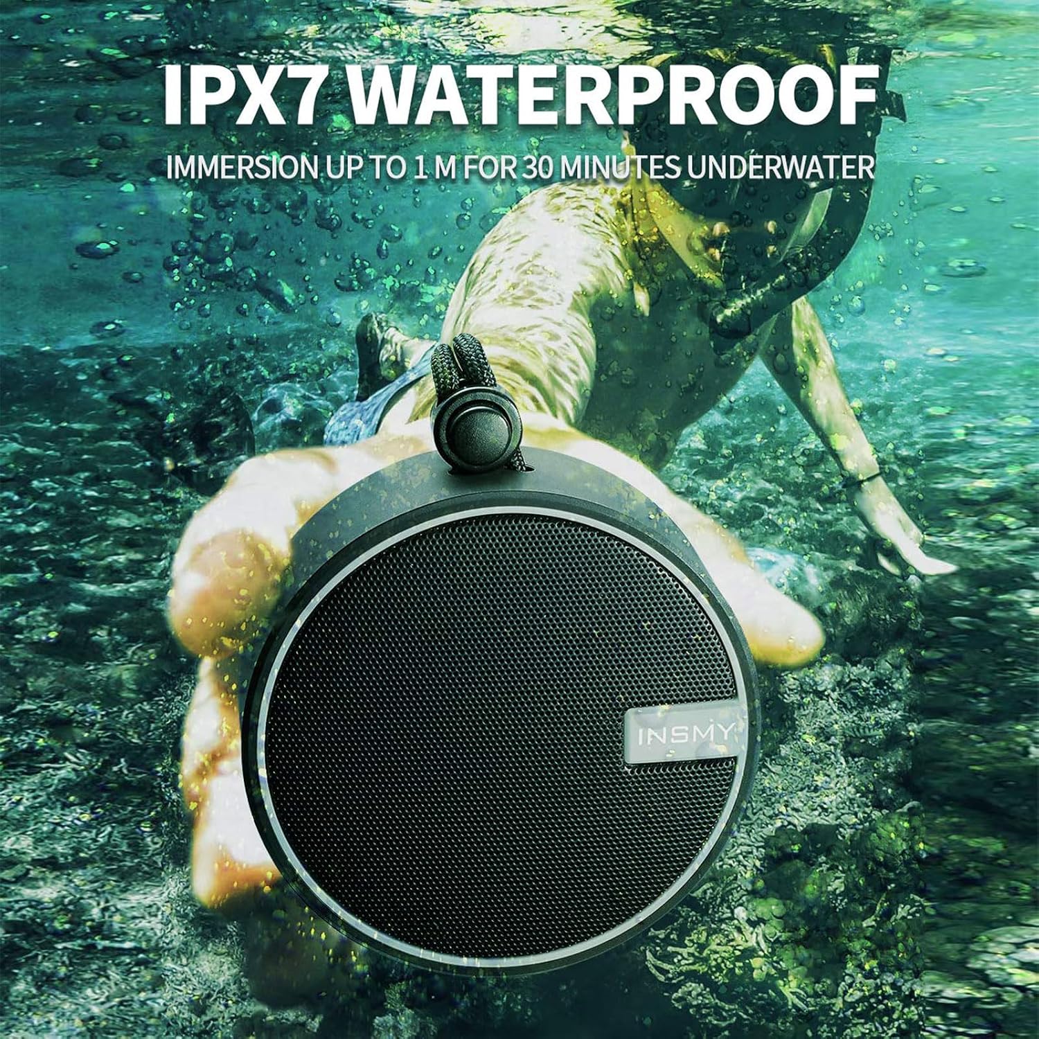 Detalle 2 de INSMY C12 Waterproof Bluetooth Shower Speaker 1200mAh