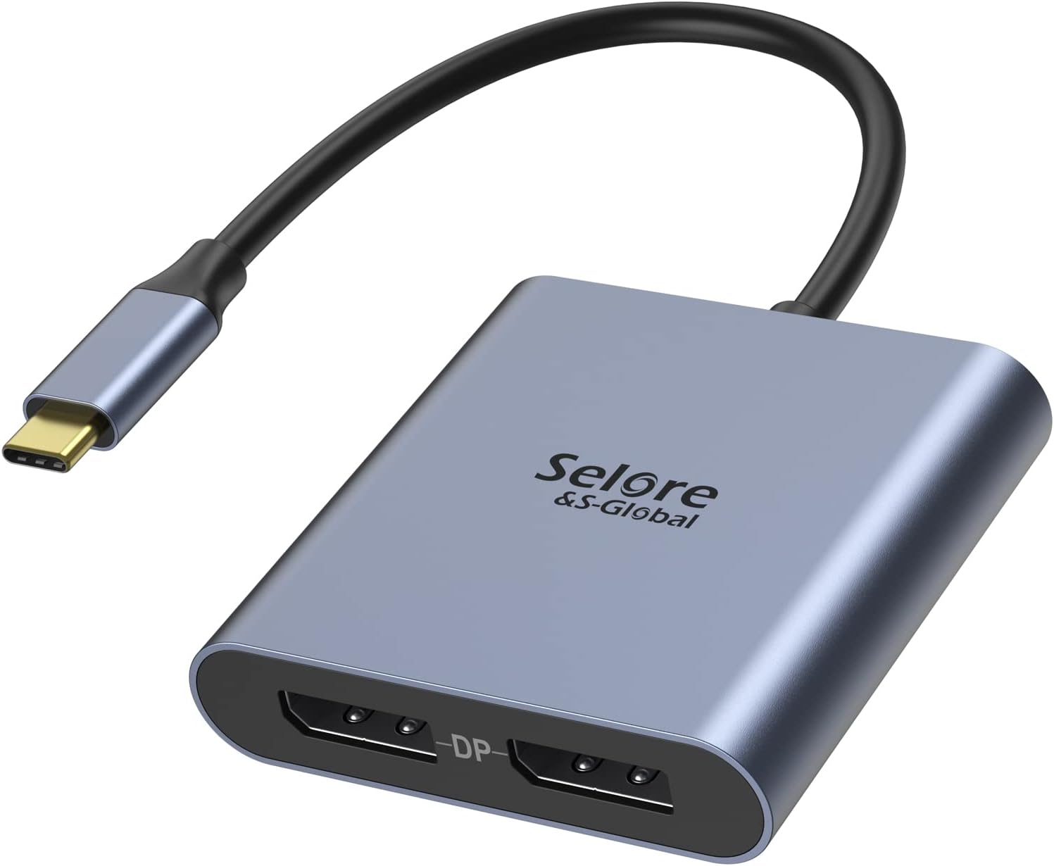 Detalle de Selore&S-Global USB-C zu Dual DisplayPort Adapter – Thunderbolt 3/4 auf DisplayPort 1.4