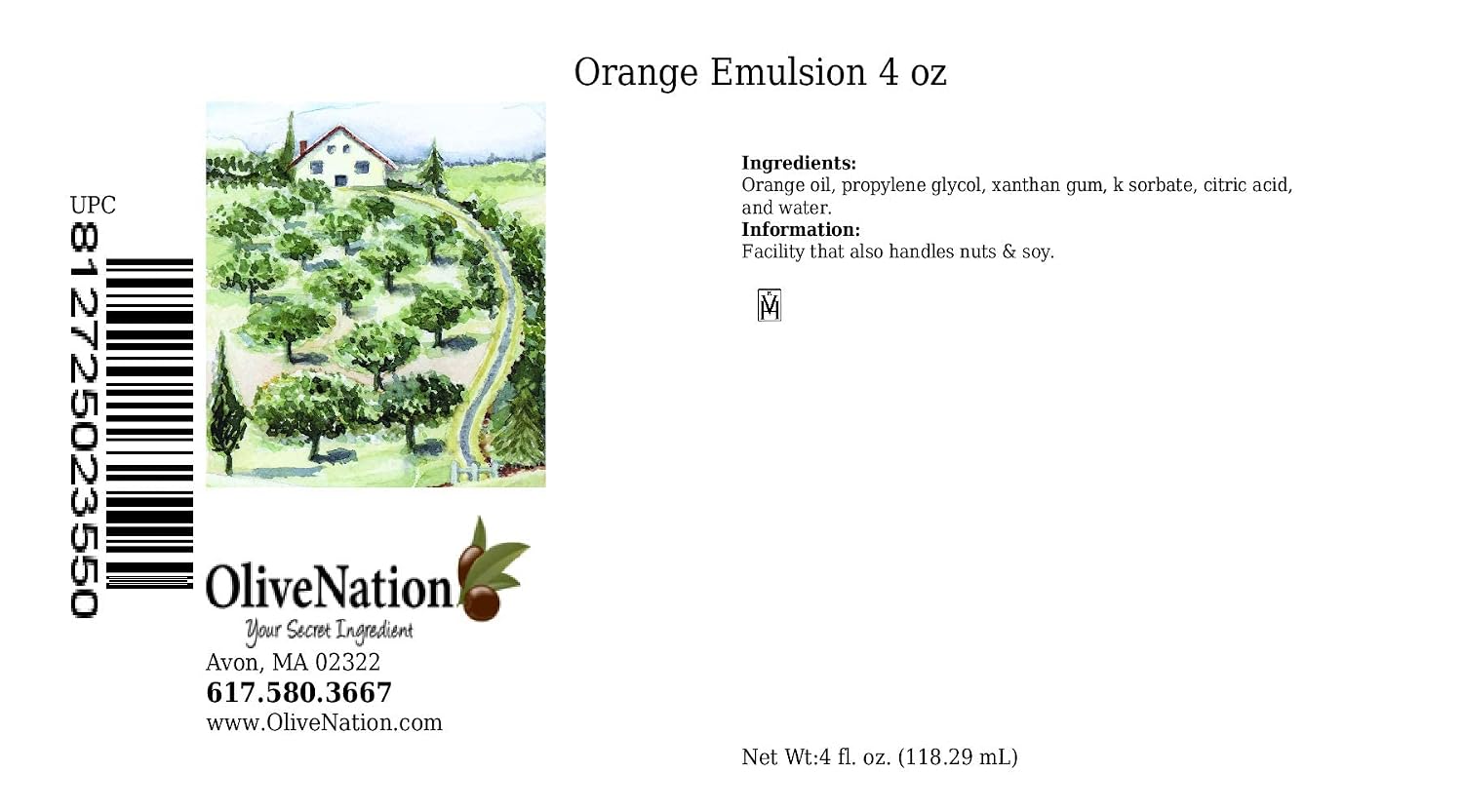 Detalle 2 de OliveNation BAJ10 Orange Emulsion, 4 fl oz Water-Soluble Baking Flavor