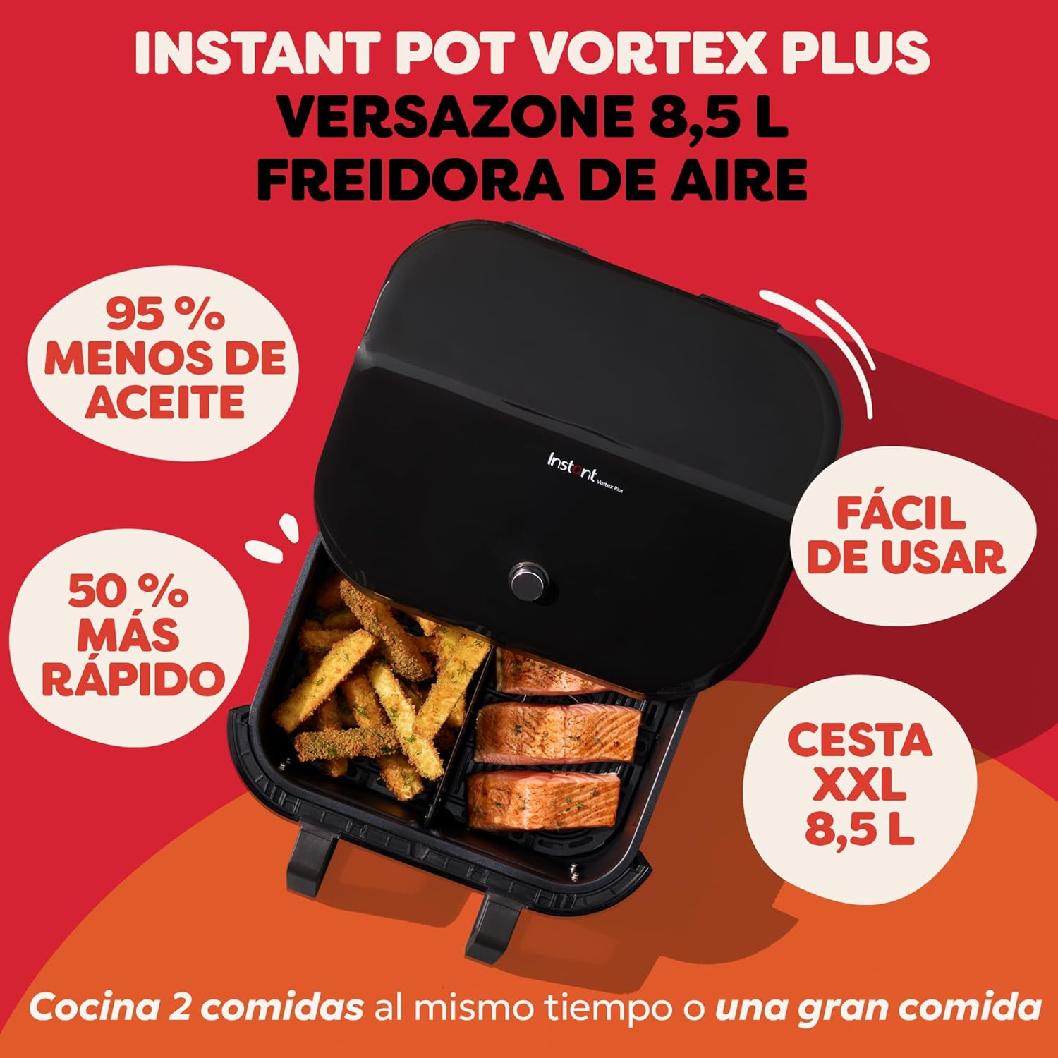 Thumbnail 1 de Instant Pot Versazone Dual Freidora de Aire 8,5 L Negra 🍟