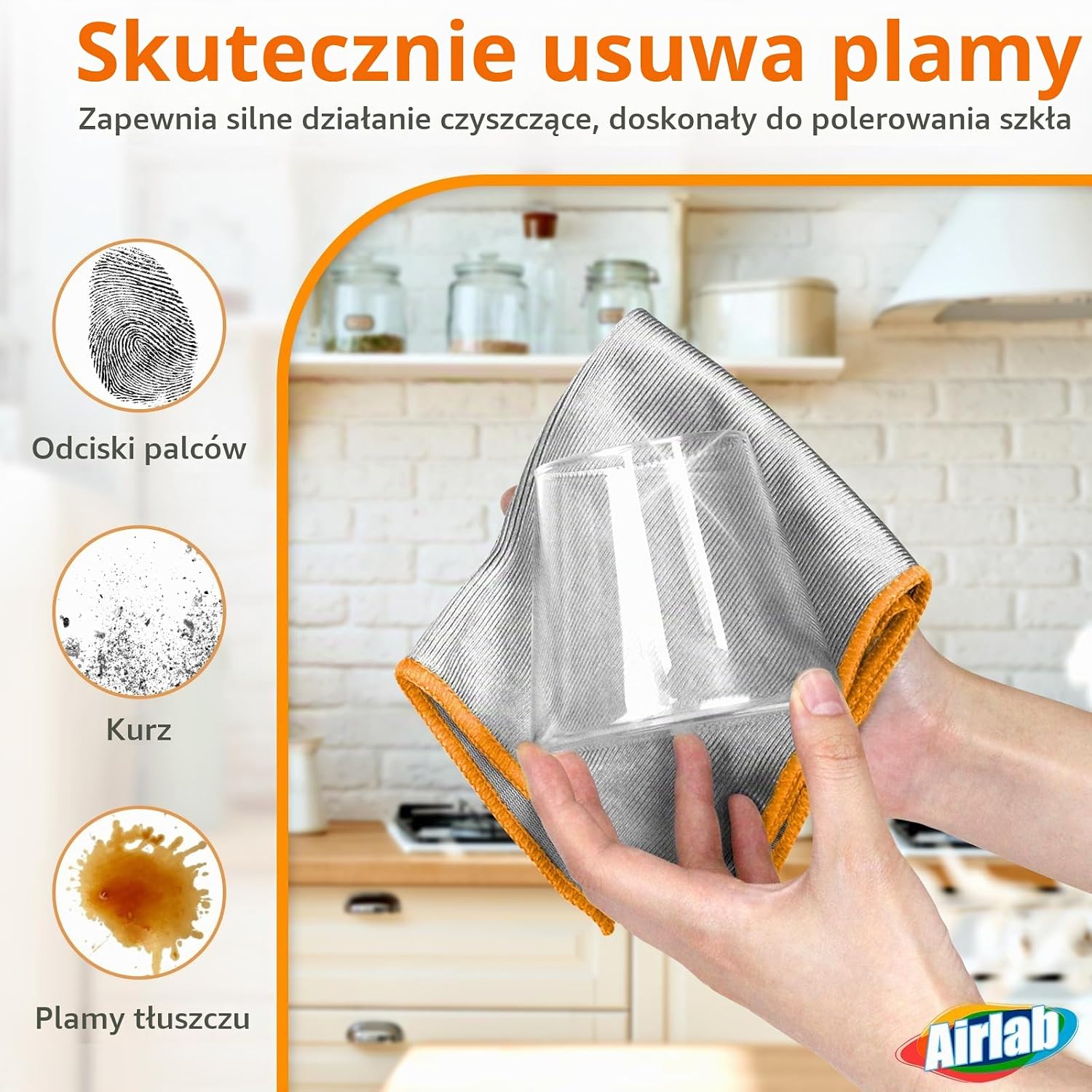 Detalle de Airlab MDL-HJU3030 – dwustronna ściereczka z mikrofibry 30 × 30 cm