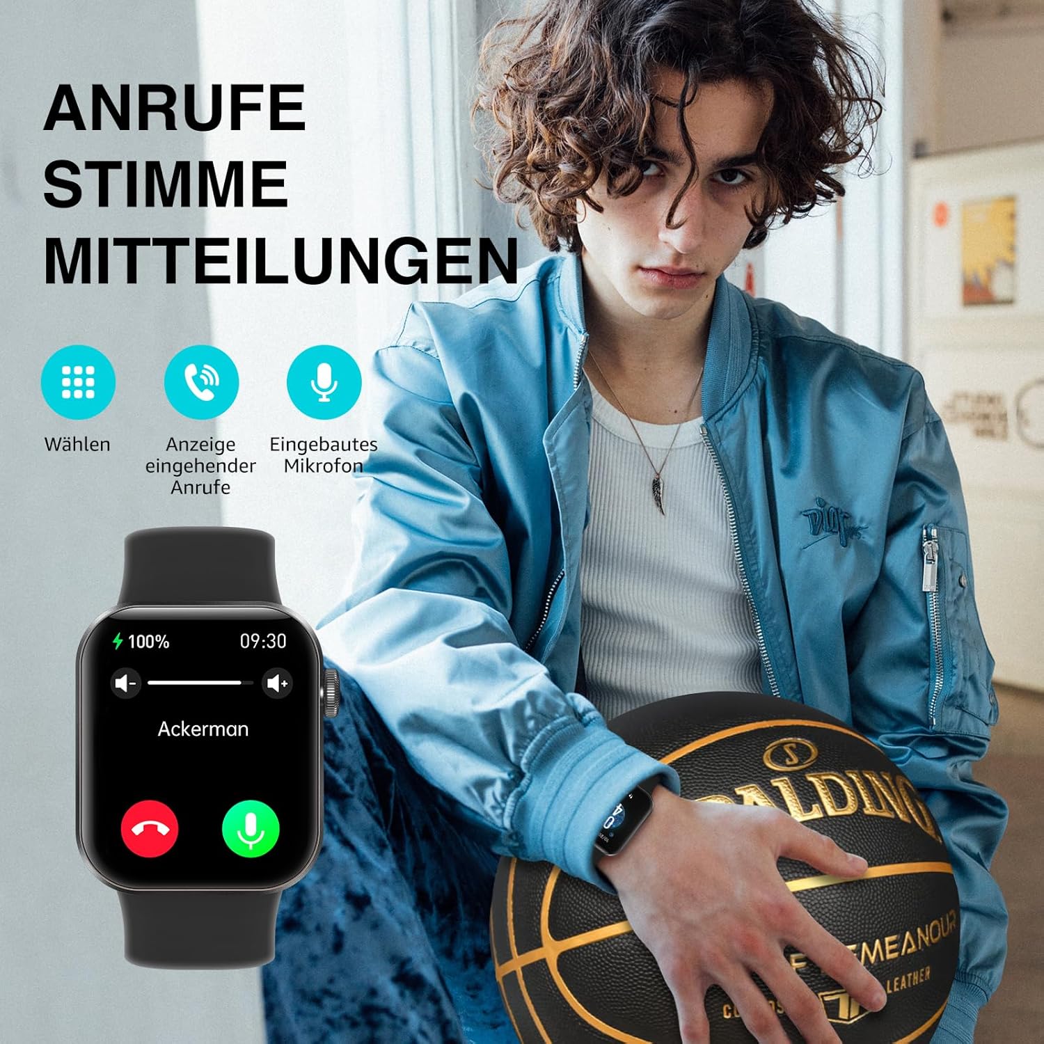 Thumbnail 1 de Smartwatch Damen Herren 1,85 Zoll