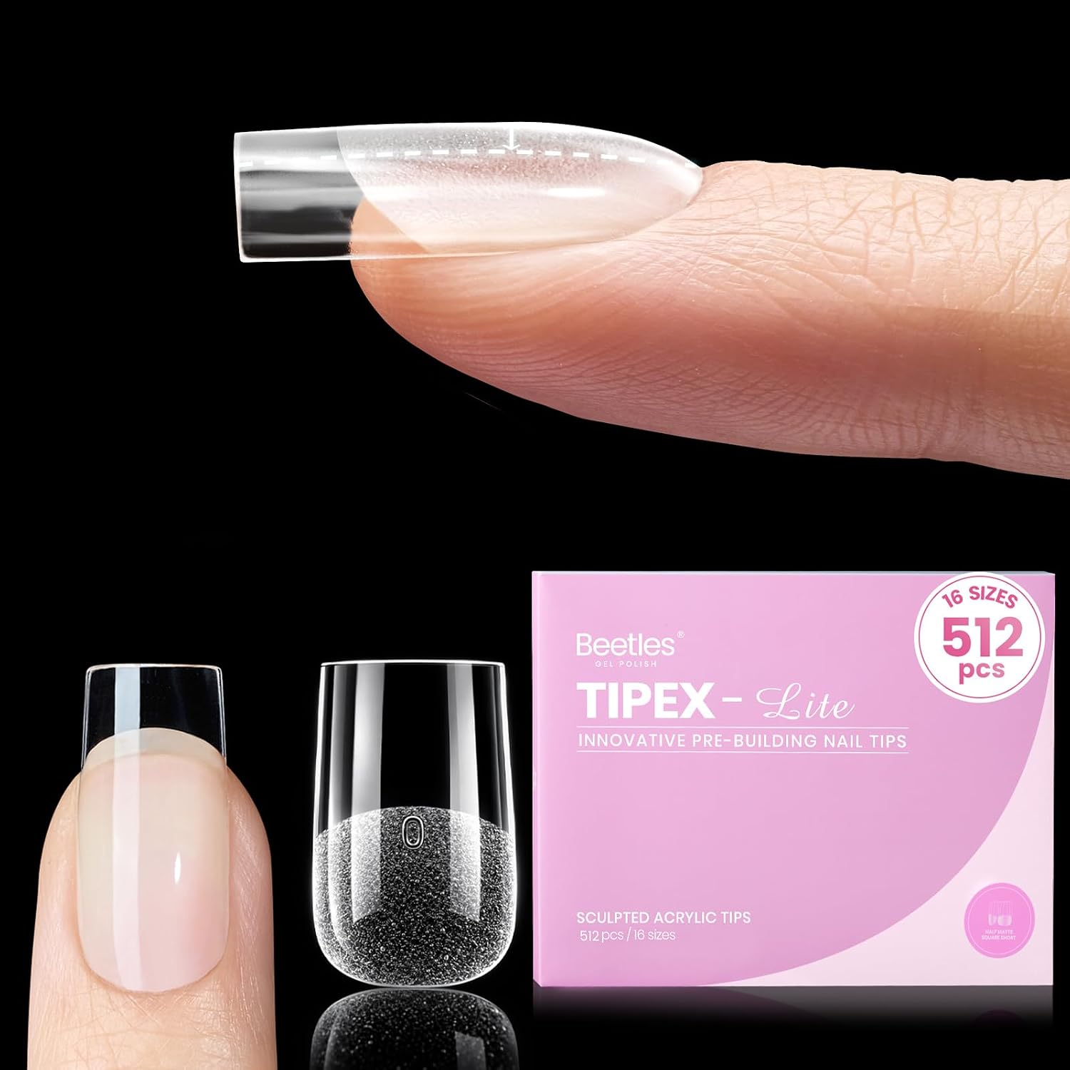 Detalle de Beetles Tipex Lite Apex Nail Tips 512pcs