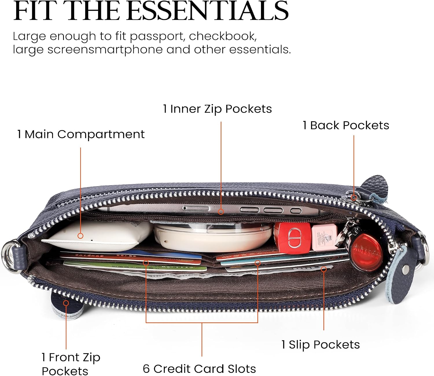Thumbnail 1 de befen Genuine Leather Cross Body Bag for Women — Small Phone Bag with RFID, 2 Straps