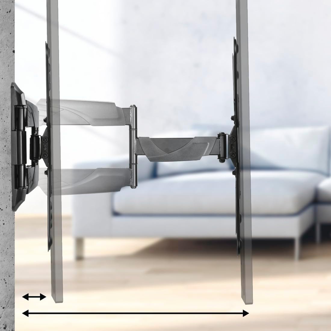 Thumbnail 1 de Hama TV Wandhalterung schwenkbar, neigbar, ausziehbar für 32–65 Zoll – VESA 75x75 bis 400x400, bis 35 kg, 3 Gelenke, schwarz