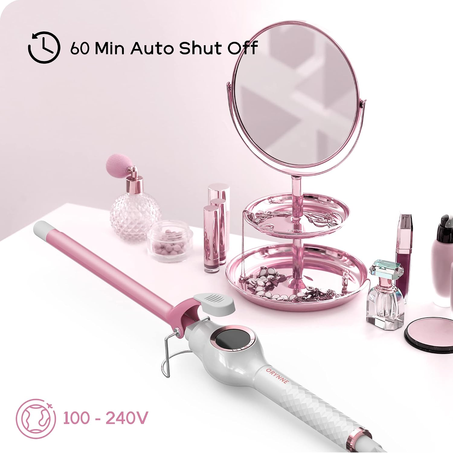 Detalle 2 de ORYNNE 1/2-Inch Ceramic Curling Iron Wand with Digital Temperature Control