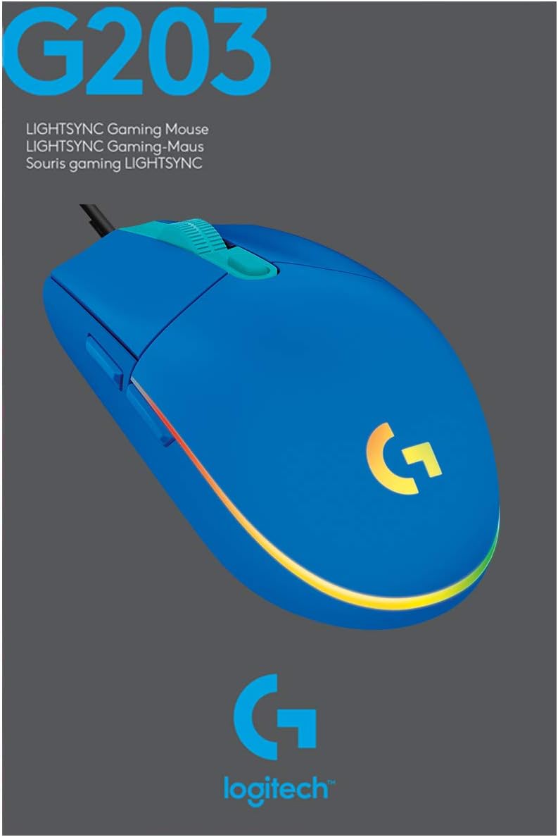 Thumbnail 10 de Logitech G203 LIGHTSYNC Ratón Gaming RGB, 8,000 DPI, Azul 🖱