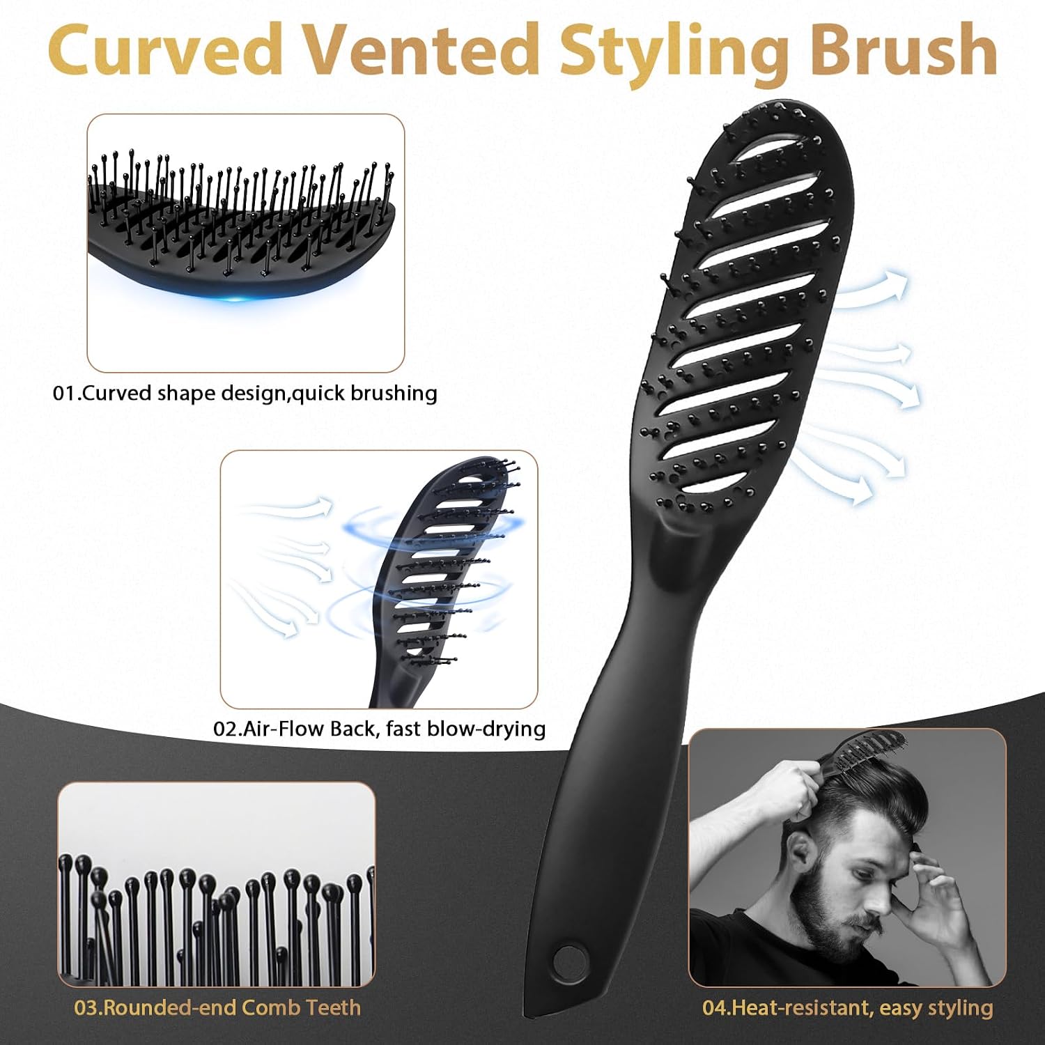 Detalle 2 de DUAIU Kamm Männer Styling Set 7-teilig Haarstyling