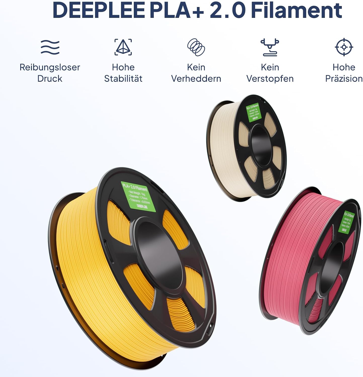 Thumbnail 1 de Deeplee DEEPLEE PLA+ 2.0 Filament 1,75 mm (PLA Plus), Heißes Rosa, 1 kg