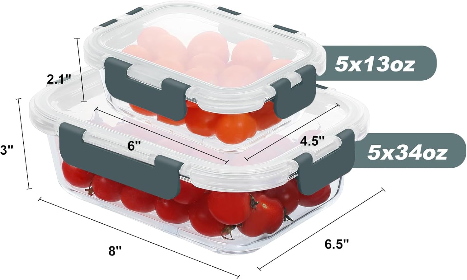 Thumbnail 6 de KOMUEE Glass Meal Prep 34oz ๐ฑ