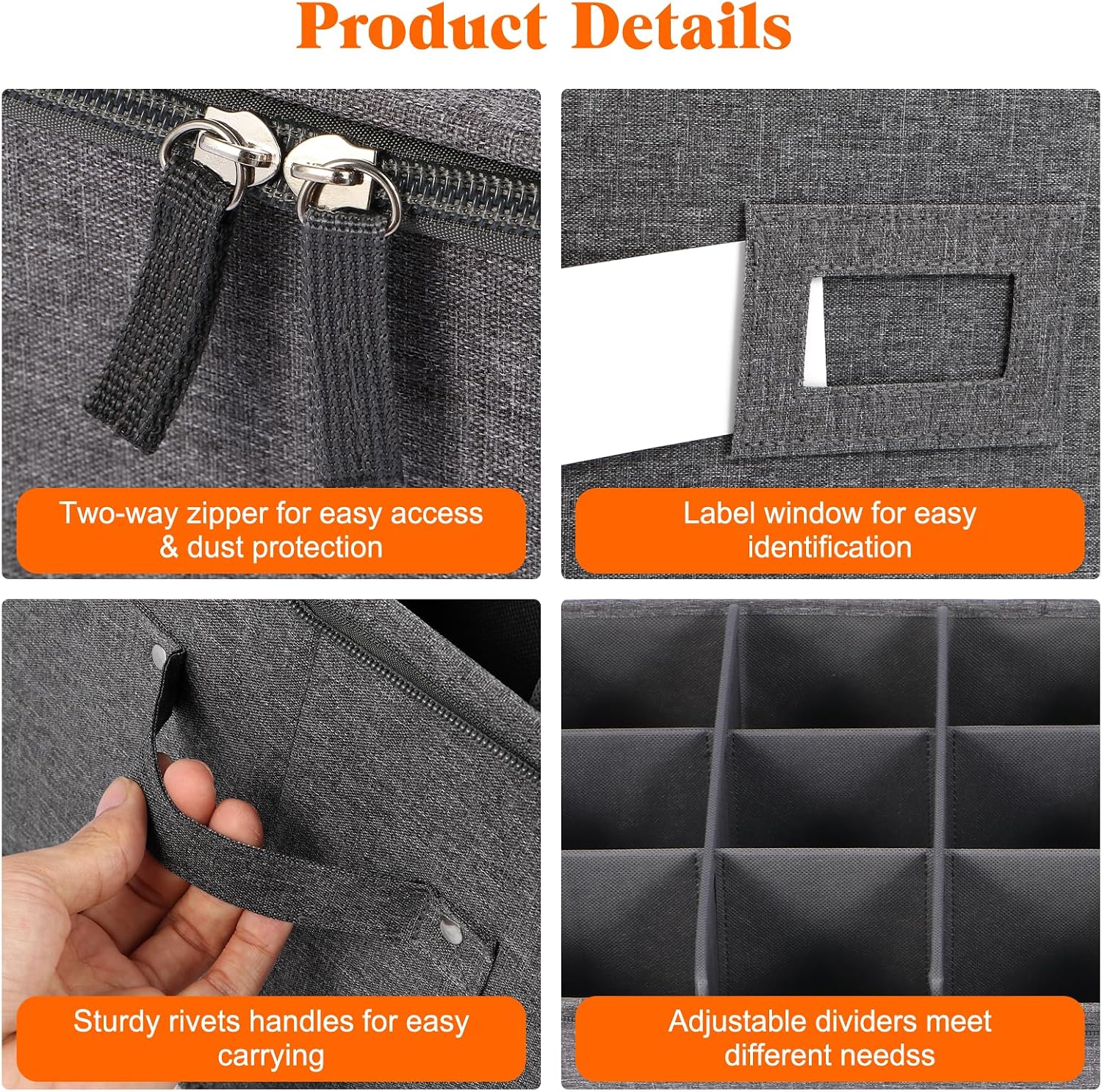 Detalle de Stemware Storage Cases 12-Pack Grey