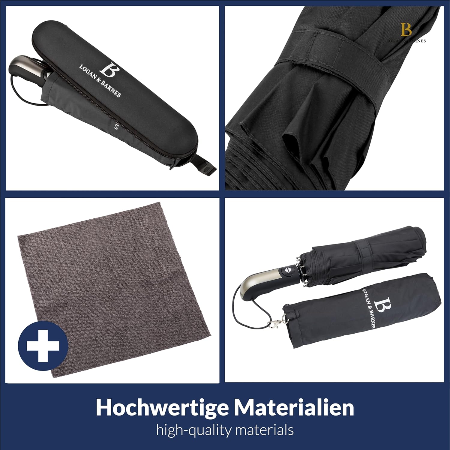 Detalle de LOGAN & BARNES Manchester Taschenschirm 140 km/h ☔