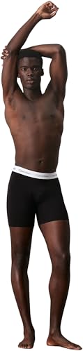 Detalle de Calvin Klein Boxers Longs Lot de 3 – Homme Boxer Brief Stretch, Noir, Taille M