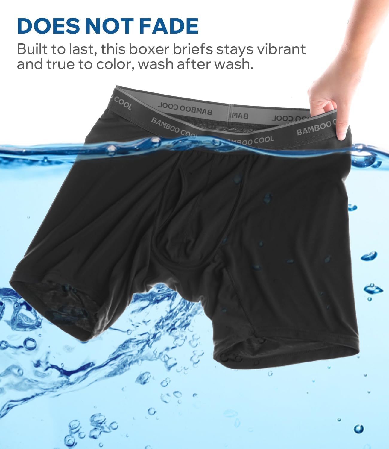 Thumbnail 4 de BAMBOO COOL Ultra Soft Men's Boxer Briefs, Breathable Bamboo Fabric, 3-Pack