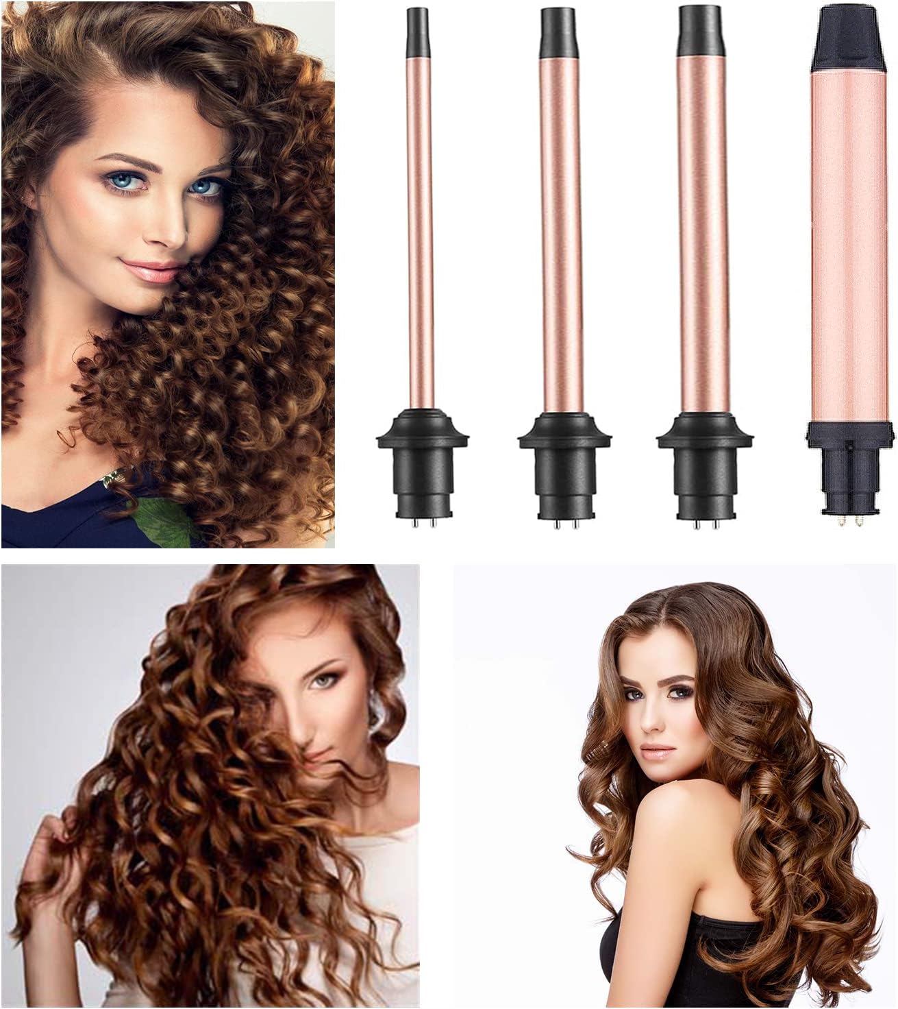 Detalle 2 de JAETON CW400G 4-in-1 Curling Wand Set with Ceramic Barrels and Dual Voltage