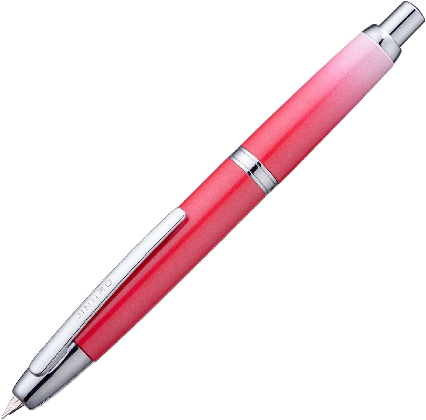 Thumbnail 3 de Jinhao 10 Series Press Fountain Pen – Gradient Red Retractable with Fine Nib, Ink Converter & Metal Box (Silver Clip)