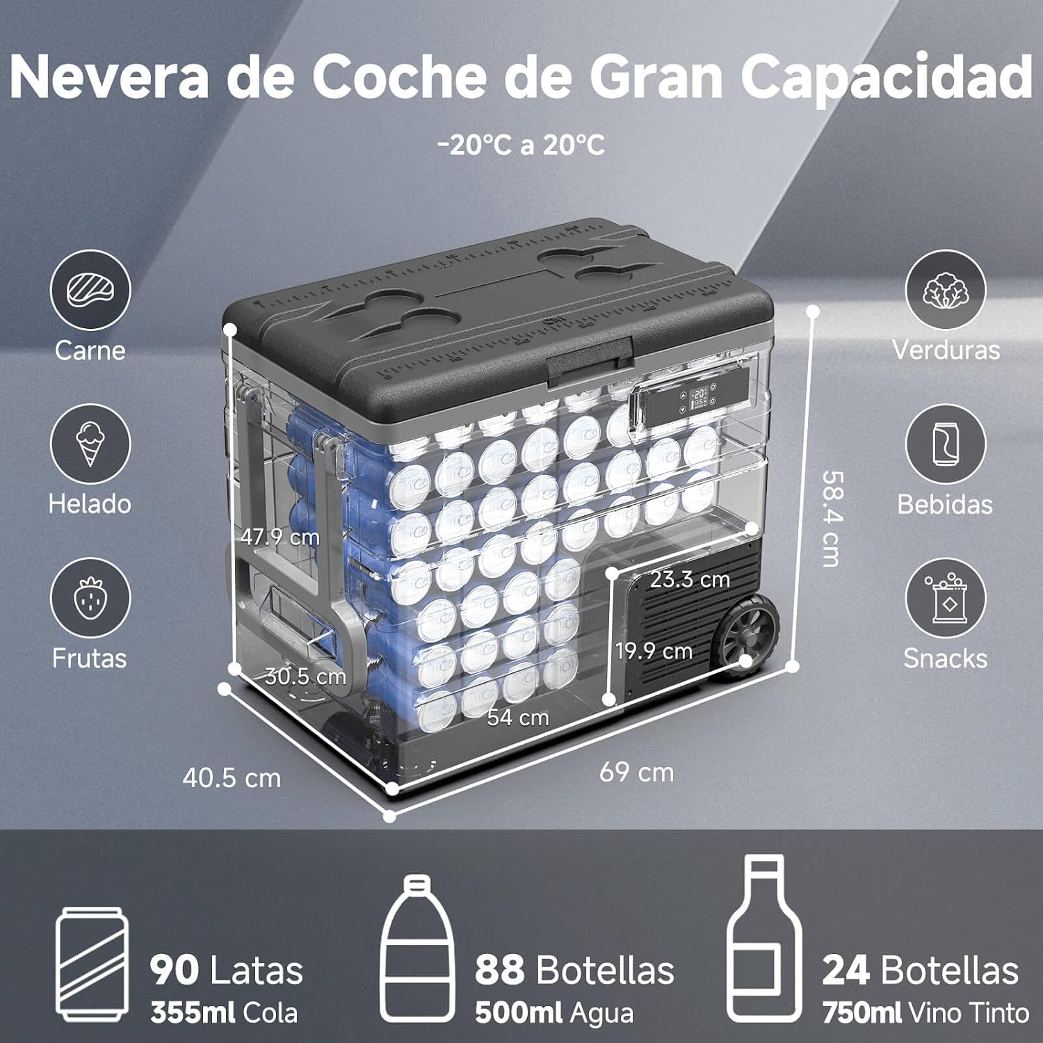 Detalle 2 de AAOBOSI Nevera Portátil 65 L para coche y camping