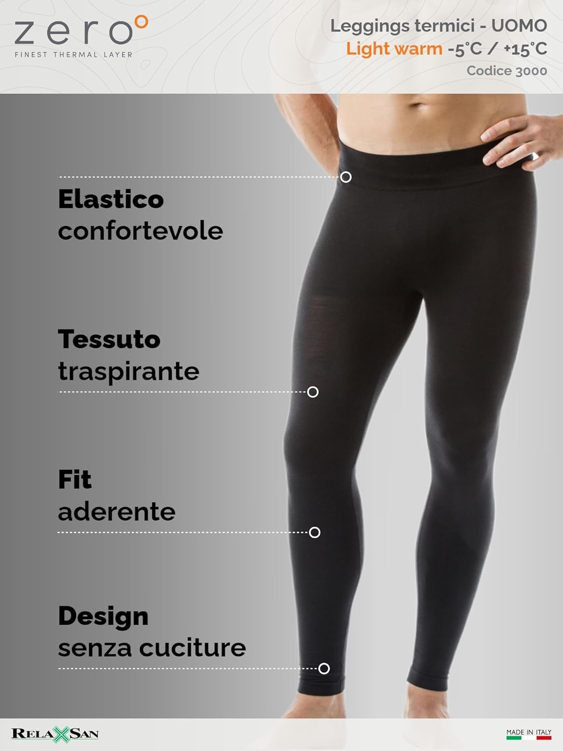 Thumbnail 3 de Relaxsan Zero 3000 Calzamaglia termica uomo con lana merino e Dryarn (made in Italy)